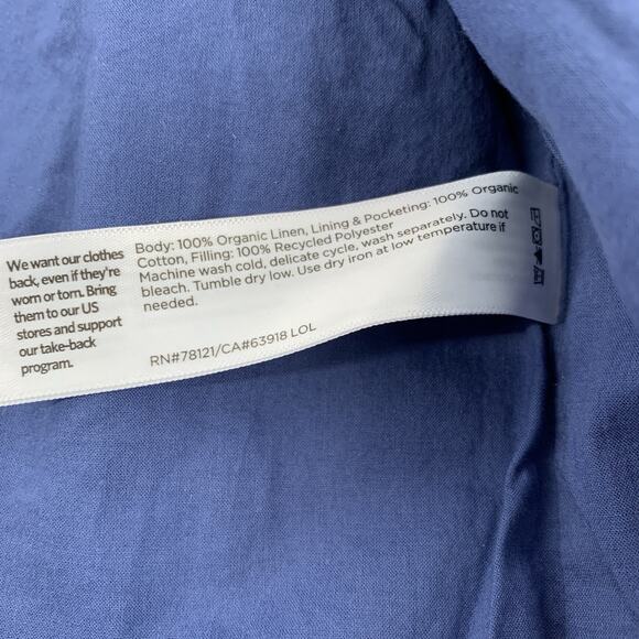 $188 Eileen Fisher Organic Linen Twill Snap Front Jacket Medium Blue Chambray M - Picture 4 of 8